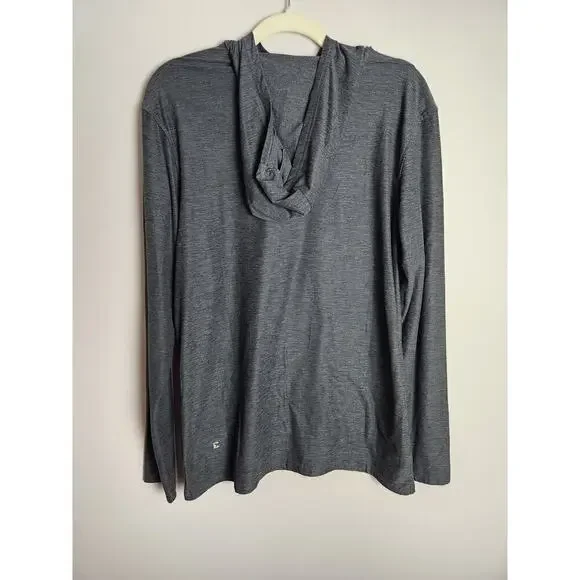 Bearbottom Mens Technical Hoodie sz L heathered gray outdoors hiking camping - Picture 3 of 7